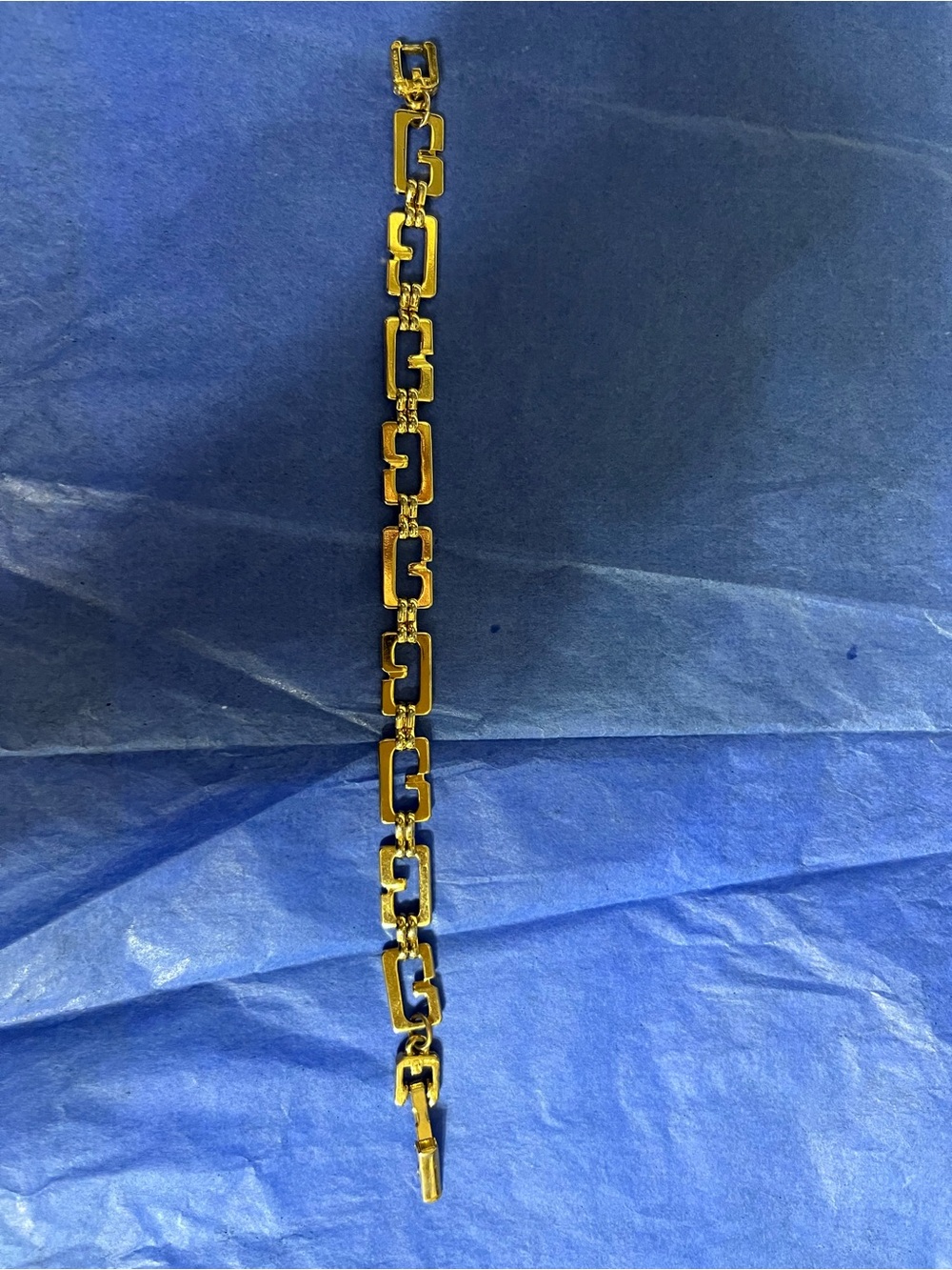 Vintage 1980’s Givenchy Paris Monogram Gold G Link Bracelet